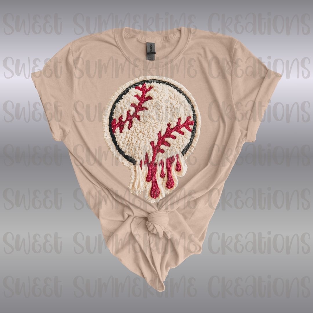 Faux Yarn Baseball Drip