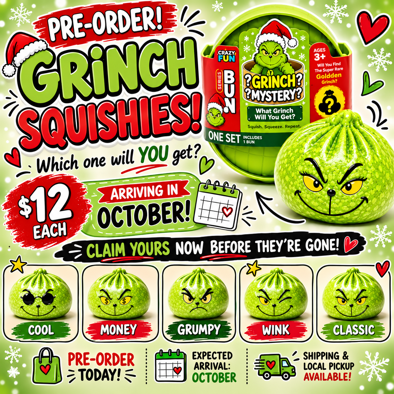 **PRE-ORDER** Grinch Squishy