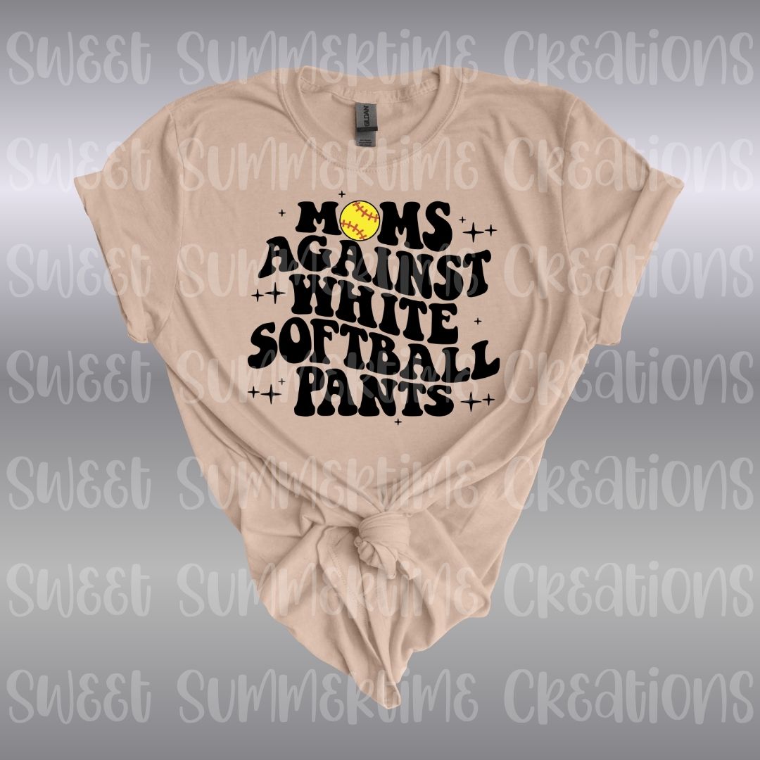 Moms Against White Softball Pants