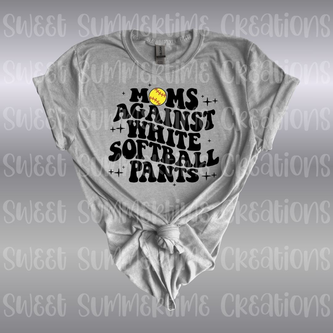 Moms Against White Softball Pants