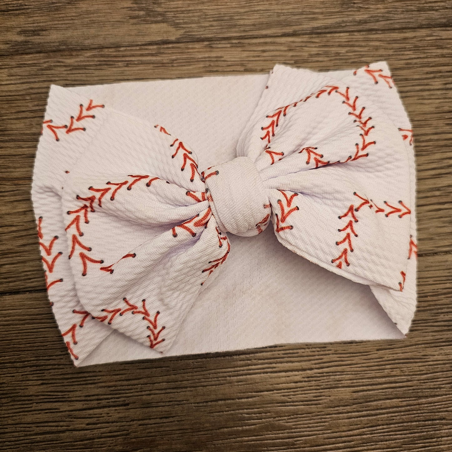 Baseball Heart Stitch Bows