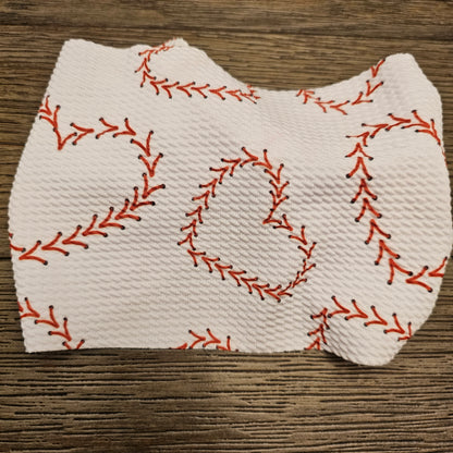 Baseball Heart Stitch Bows