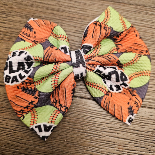 Softball Play Ball Bows