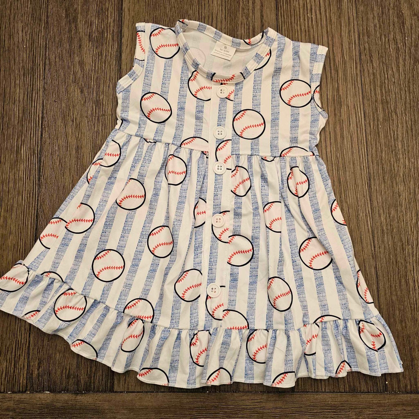 Blue Striped Baseball Dress