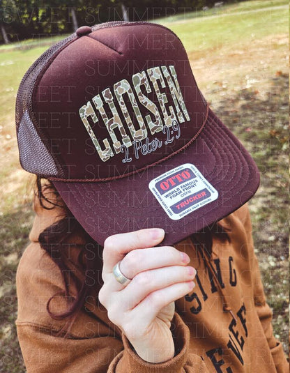 **PRE-ORDER** Camo Scripture Trucker Hats