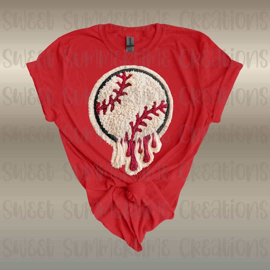Faux Yarn Baseball Drip