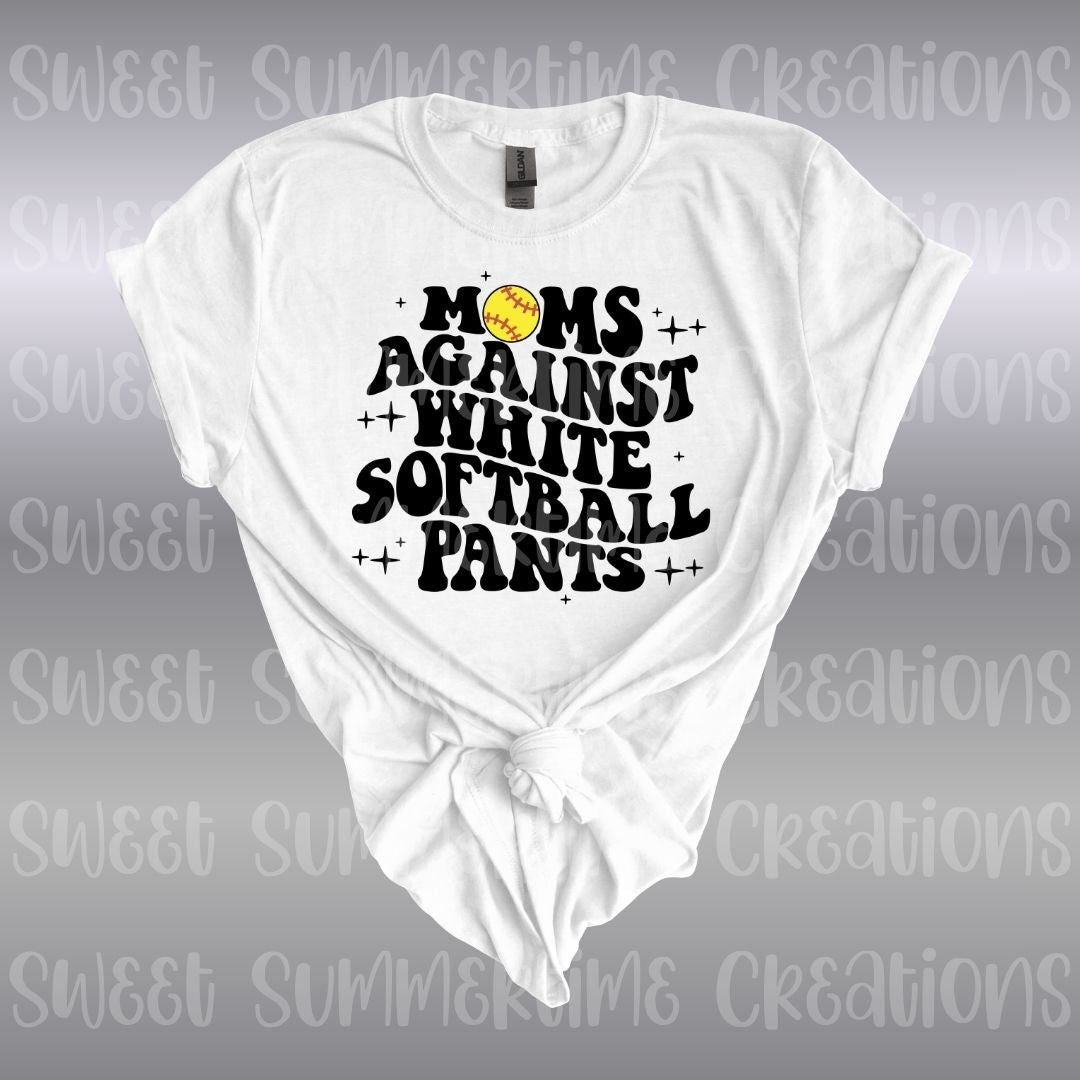 Moms Against White Softball Pants