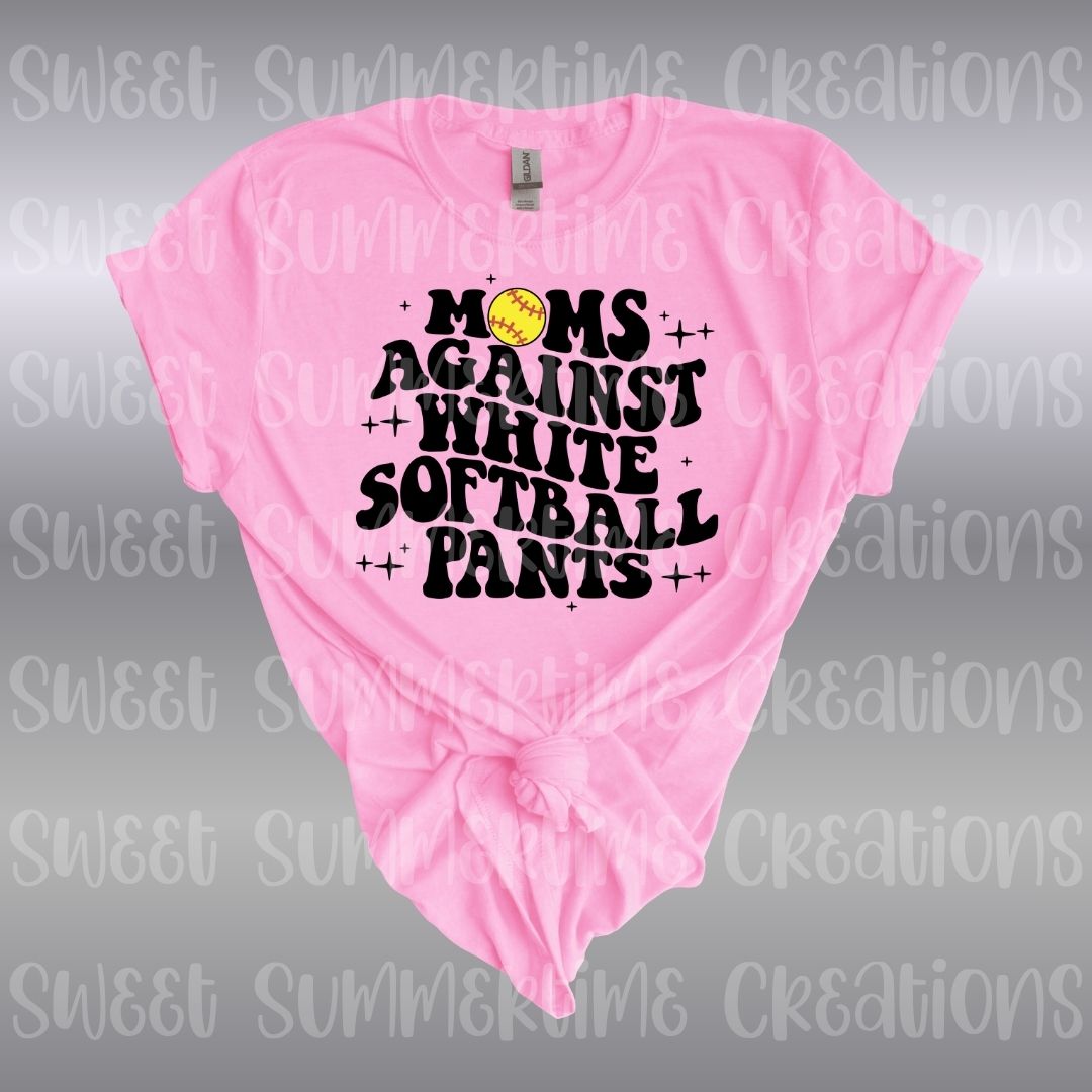 Moms Against White Softball Pants