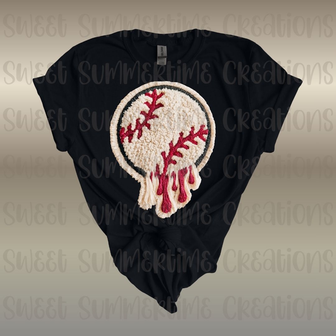 Faux Yarn Baseball Drip
