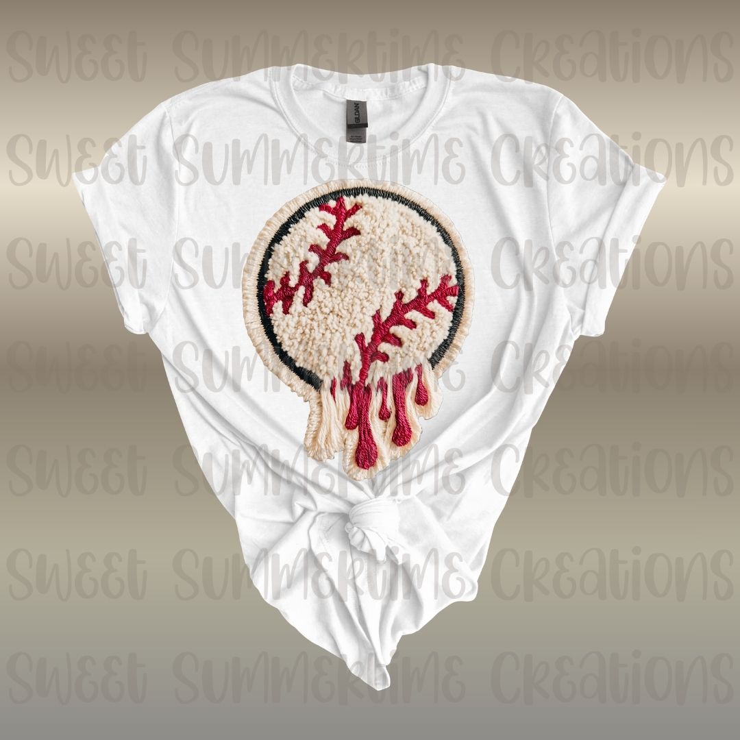 Faux Yarn Baseball Drip