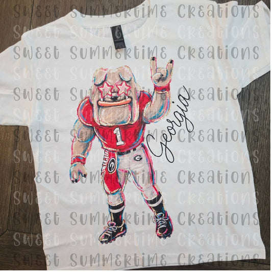 Game Day Georgia Mascot Comfort Colors Tshirt