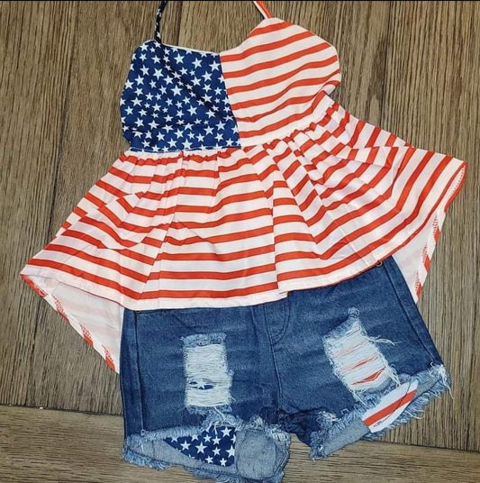 Red White Blue Short Set