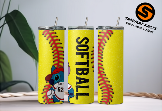 Softball Stitch Tumbler