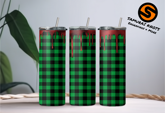 Green Buffalo Plaid Tumbler