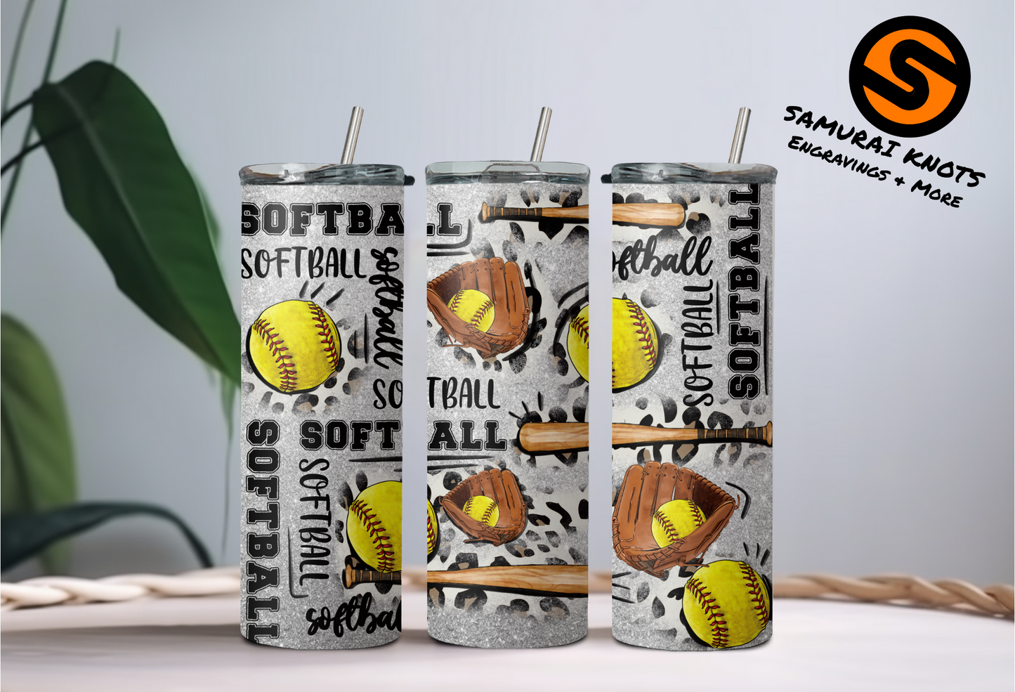 Softball Grey Tumbler