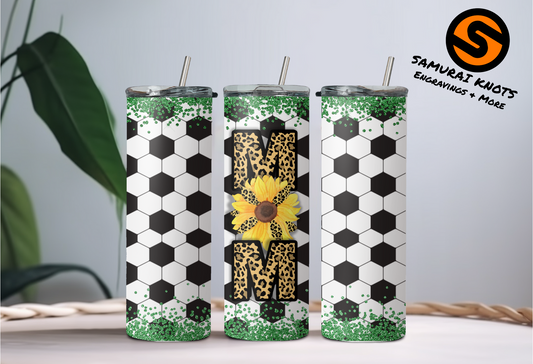 Leopard Mom Soccer Tumbler